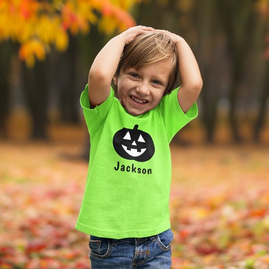 Cute Black Pumpkin, aangepaste naam Halloween T-shirt