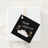 Cute Black Pumpkin Happy Halloween Bedankjes Labels (In situ)