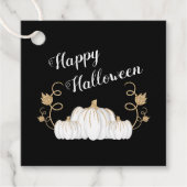 Cute Black Pumpkin Happy Halloween Bedankjes Labels (Voorkant)