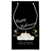 Cute Black Pumpkin Happy Halloween Klein Cadeauzakje (Achterkant)