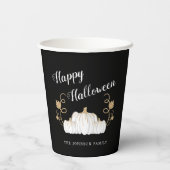 Cute Black Pumpkin Happy Halloween Papieren Bekers (Achterkant)