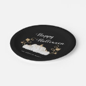 Cute Black Pumpkin Happy Halloween Papieren Bordje (Gekanteld)