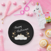 Cute Black Pumpkin Happy Halloween Papieren Bordje (Feest)