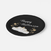 Cute Black Pumpkin Happy Halloween Papieren Bordje (Gekanteld)