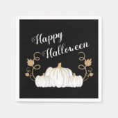 Cute Black Pumpkin Happy Halloween Servet (Voorkant)