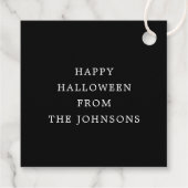 Cute Black Pumpkin Trick or treat Halloween Bedankjes Labels (Achterkant)