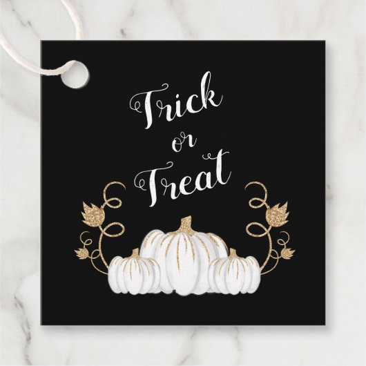Cute Black Pumpkin Trick or treat Halloween Bedankjes Labels (Voorkant)