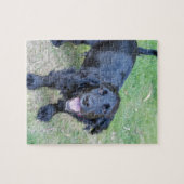 Cute Black Puppy Legpuzzel (Horizontaal)