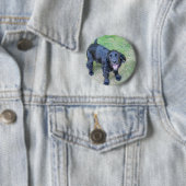 Cute Black Puppy Ronde Button 5,7 Cm (In situ)