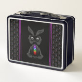 Cute Black Rabbit met Chakra Rainbow Soul (Achterkant)