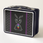 Cute Black Rabbit met Chakra Rainbow Soul (Voorkant)