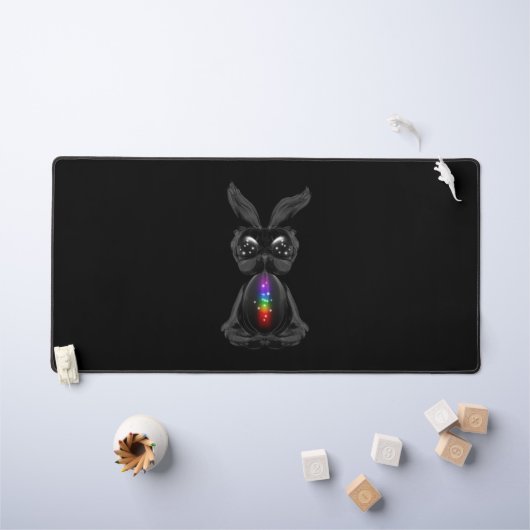 Cute Black Rabbit met Chakra Rainbow Soul Bureaumat (Kindertafel)