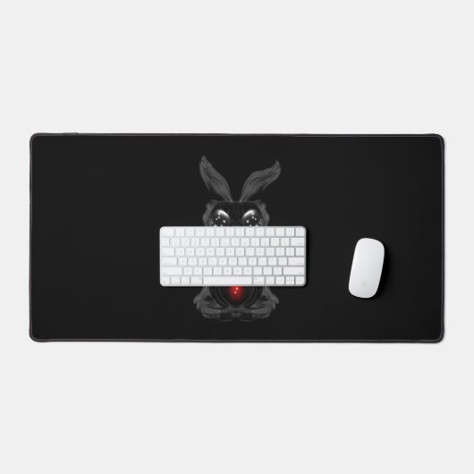 Cute Black Rabbit met Chakra Rainbow Soul Bureaumat (Keyboard & Muis)