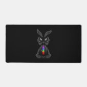 Cute Black Rabbit met Chakra Rainbow Soul Bureaumat (Voorkant)