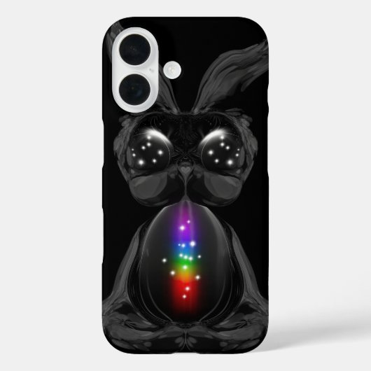 Cute Black Rabbit met Chakra Rainbow Soul Case-Mate iPhone Case (Achterkant)