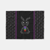 Cute Black Rabbit met Chakra Rainbow Soul Fleece Deken (Voorkant (Horizontaal))