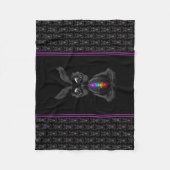 Cute Black Rabbit met Chakra Rainbow Soul Fleece Deken (Voorkant)