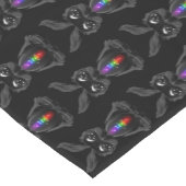 Cute Black Rabbit met Chakra Rainbow Soul Korte Tafelloper (Hoek)