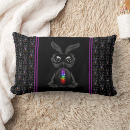 Cute Black Rabbit met Chakra Rainbow Soul Kussen