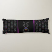 Cute Black Rabbit met Chakra Rainbow Soul Lichaamskussen (Achterkant)