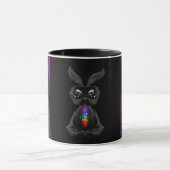 Cute Black Rabbit met Chakra Rainbow Soul Mok (Midden)