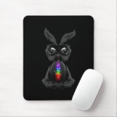 Cute Black Rabbit met Chakra Rainbow Soul Muismat (Met muis)