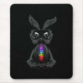 Cute Black Rabbit met Chakra Rainbow Soul Muismat