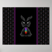 Cute Black Rabbit met Chakra Rainbow Soul Poster (Voorkant)