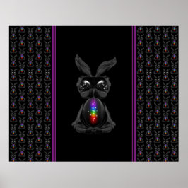 Cute Black Rabbit met Chakra Rainbow Soul Poster