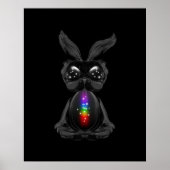 Cute Black Rabbit met Chakra Rainbow Soul Poster (Voorkant)