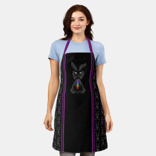 Cute Black Rabbit met Chakra Rainbow Soul Schort