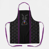 Cute Black Rabbit met Chakra Rainbow Soul Schort (Voorkant)