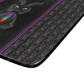 Cute Black Rabbit met Chakra Rainbow Soul Snijplank (Hoek)