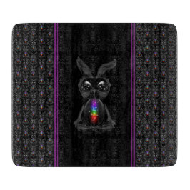 Cute Black Rabbit met Chakra Rainbow Soul Snijplank
