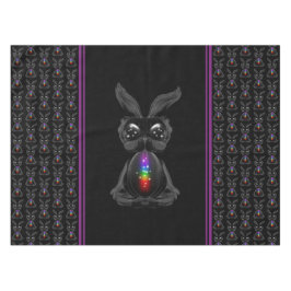 Cute Black Rabbit met Chakra Rainbow Soul Tafelkleed