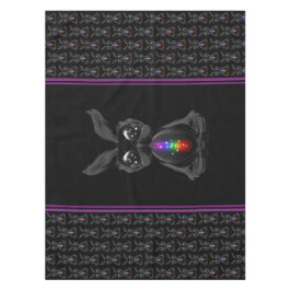 Cute Black Rabbit met Chakra Rainbow Soul Tafelkleed