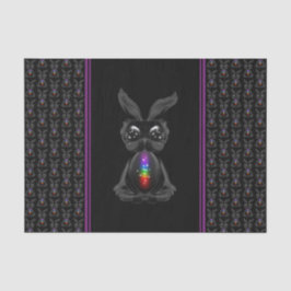 Cute Black Rabbit met Chakra Rainbow Soul Tissuepapier