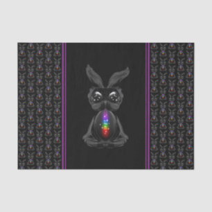 Cute Black Rabbit met Chakra Rainbow Soul Tissuepapier