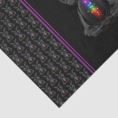 Cute Black Rabbit met Chakra Rainbow Soul Tissuepapier (Detail)