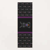 Cute Black Rabbit met Chakra Rainbow Soul Yogamat (Voorkant)