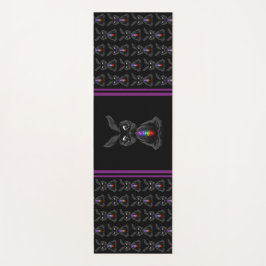 Cute Black Rabbit met Chakra Rainbow Soul Yogamat