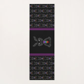 Cute Black Rabbit met Chakra Rainbow Soul Yogamat (Achterkant)