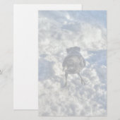 Cute Black Raven in de sneeuwfoto Briefpapier (Voorkant / Achterkant)