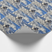 Cute Black Raven in de sneeuwfoto Cadeaupapier (Hoek)