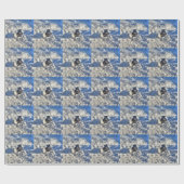 Cute Black Raven in de sneeuwfoto Cadeaupapier (Vlak)