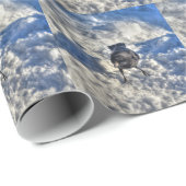 Cute Black Raven in de sneeuwfoto Cadeaupapier (Rol Hoek)