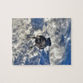 Cute Black Raven in de sneeuwfoto Legpuzzel (Horizontaal)