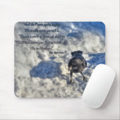 Cute Black Raven in de sneeuwfoto Muismat (Met muis)