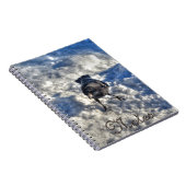 Cute Black Raven in de sneeuwfoto Notitieboek (Rechterzijde)