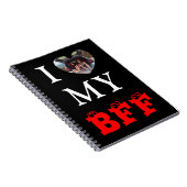 Cute Black Red Heart Photo BFF Notitieboek (Rechterzijde)